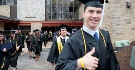 students at commencement 