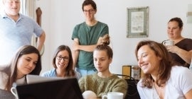 group of people smiling