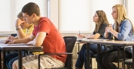 students at desks learning