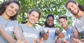 group of student volunteers