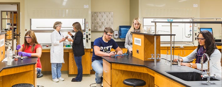 students in a lab