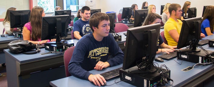 students working on computers